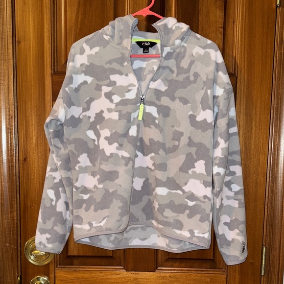 Fila Women’s Camo Hoodie - Gray and White - Picture 1 of 6